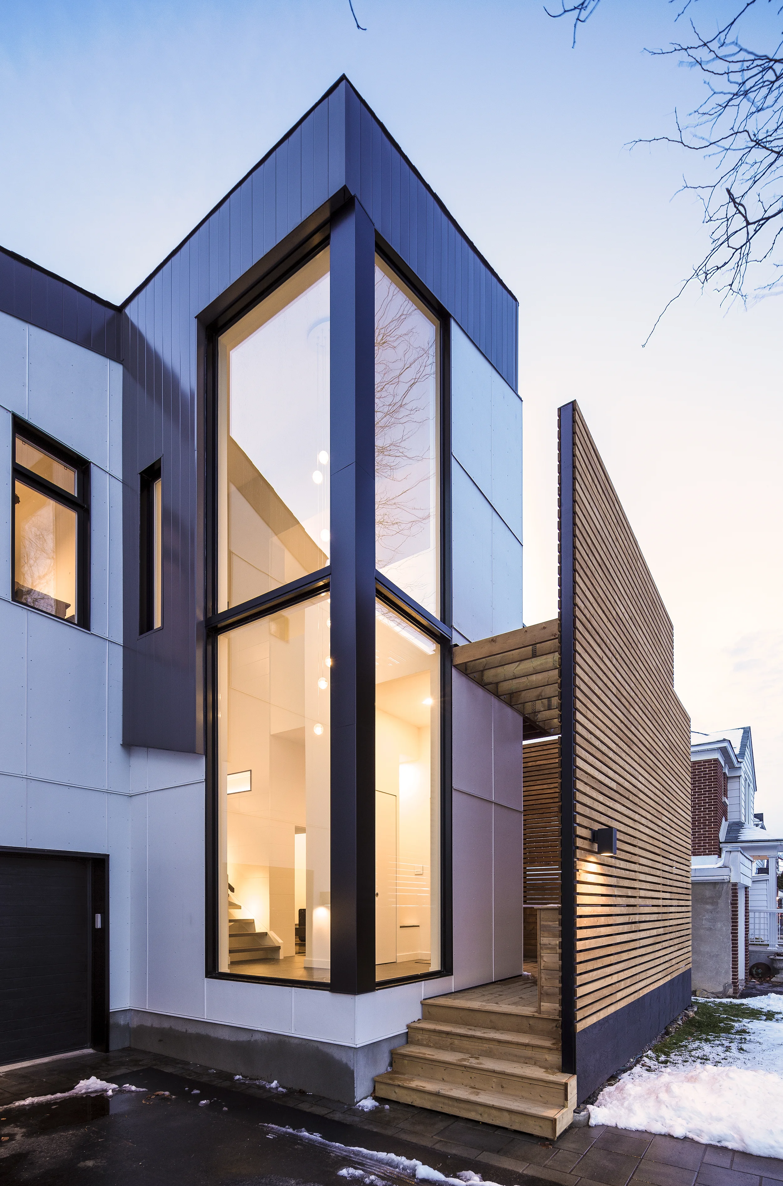 Reflex House Front Entry Screen by PLOTNONPLOT Architects