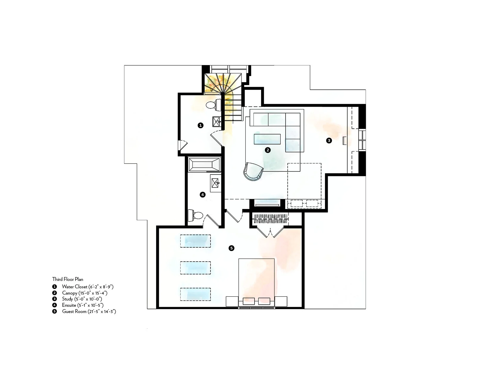 Sketch rendering of floor plan of CORVUS HOUSE - RENOVATION - IN PROGRESS