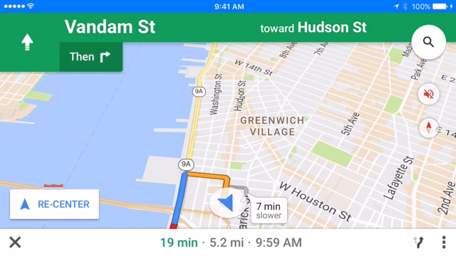 Google Maps lets you zoom out to see your whole route.