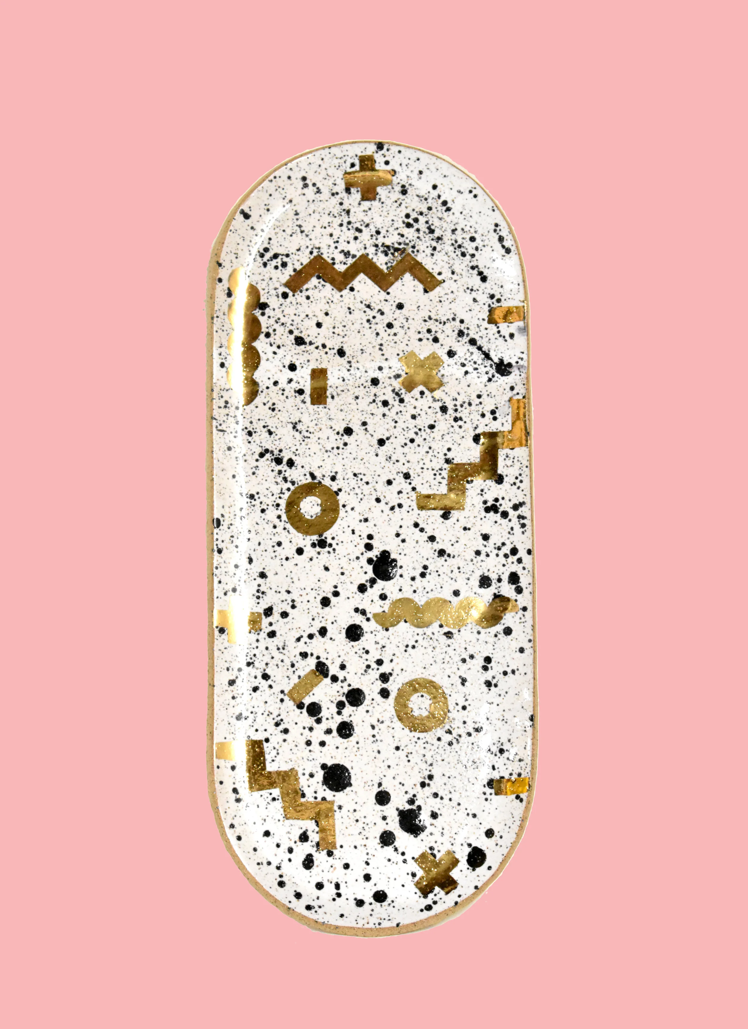 Pill Platter with Gold Doodles