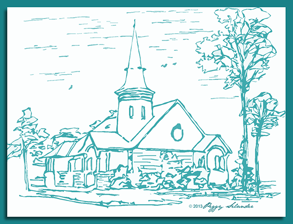 Ink drawing by artist Peggy Selander © 2013