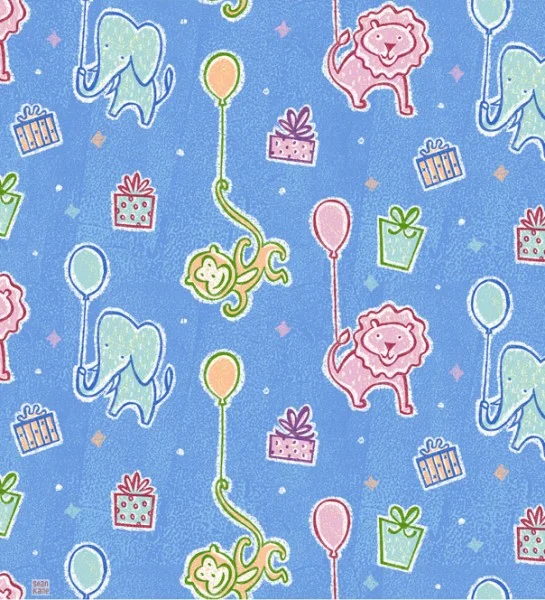 Zoo Animal Birthday Gifts Surface Design Pattern.