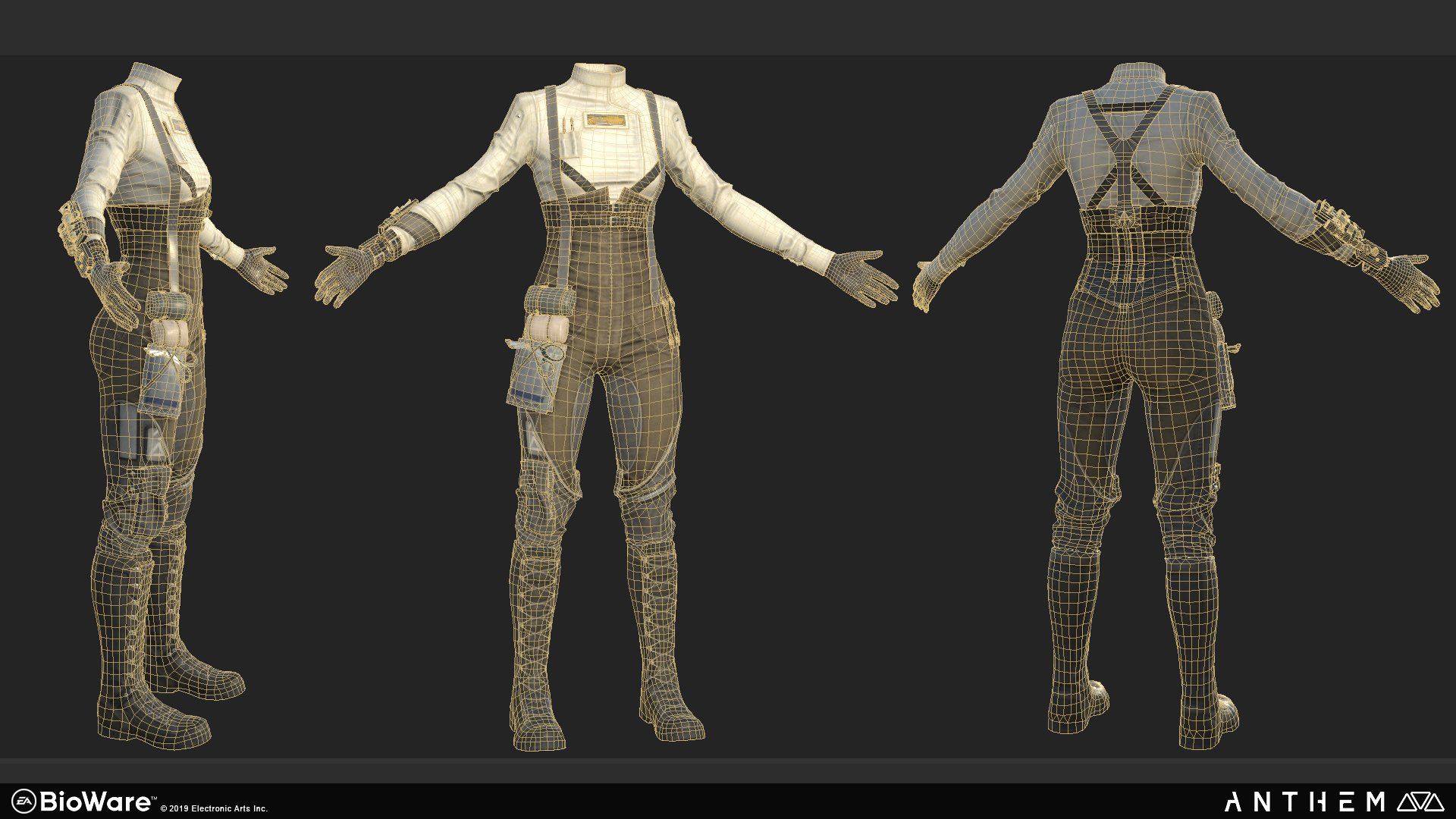 Doctor character outfit, wireframe