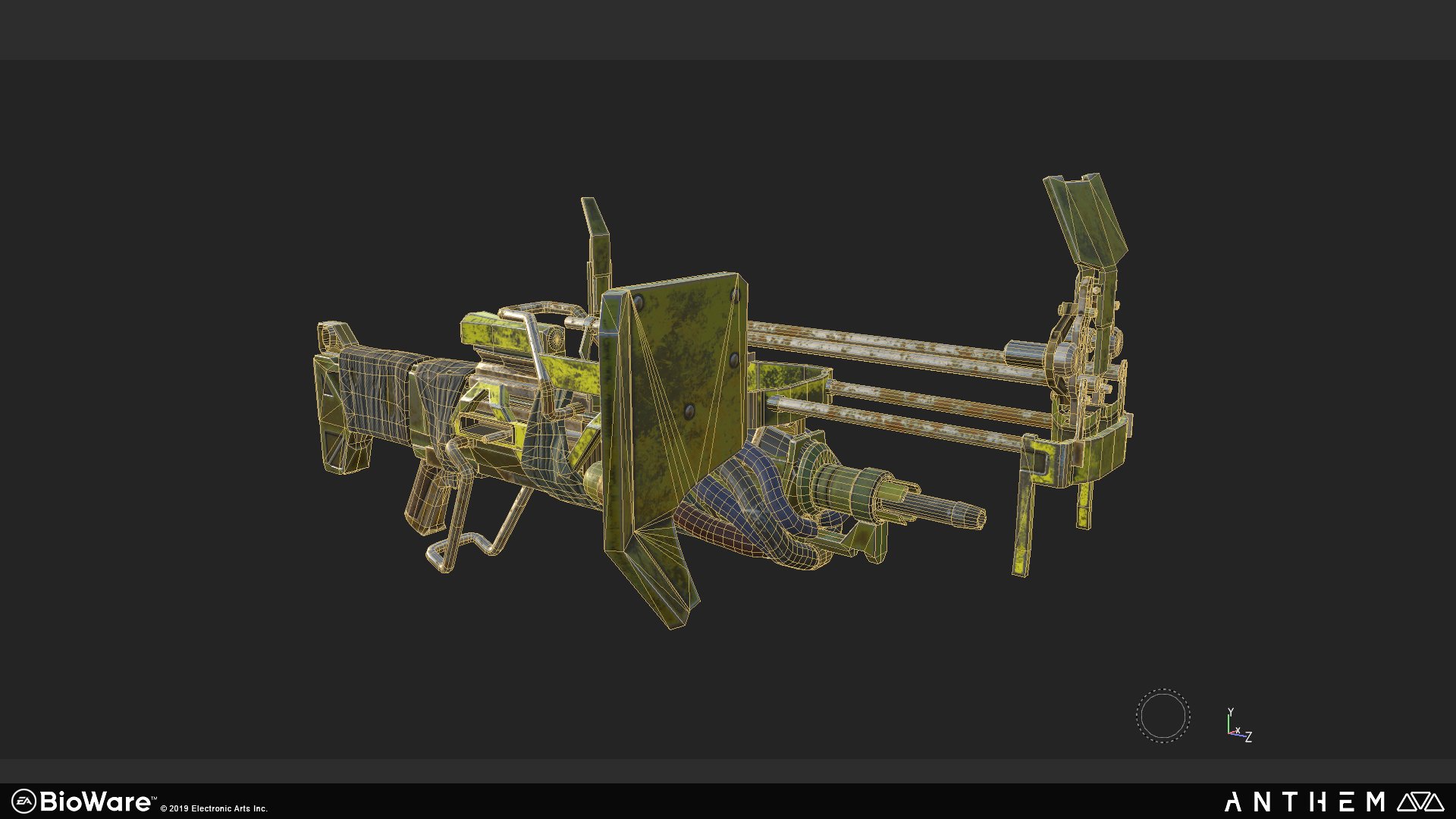 Scar Flyer rifle, wireframe