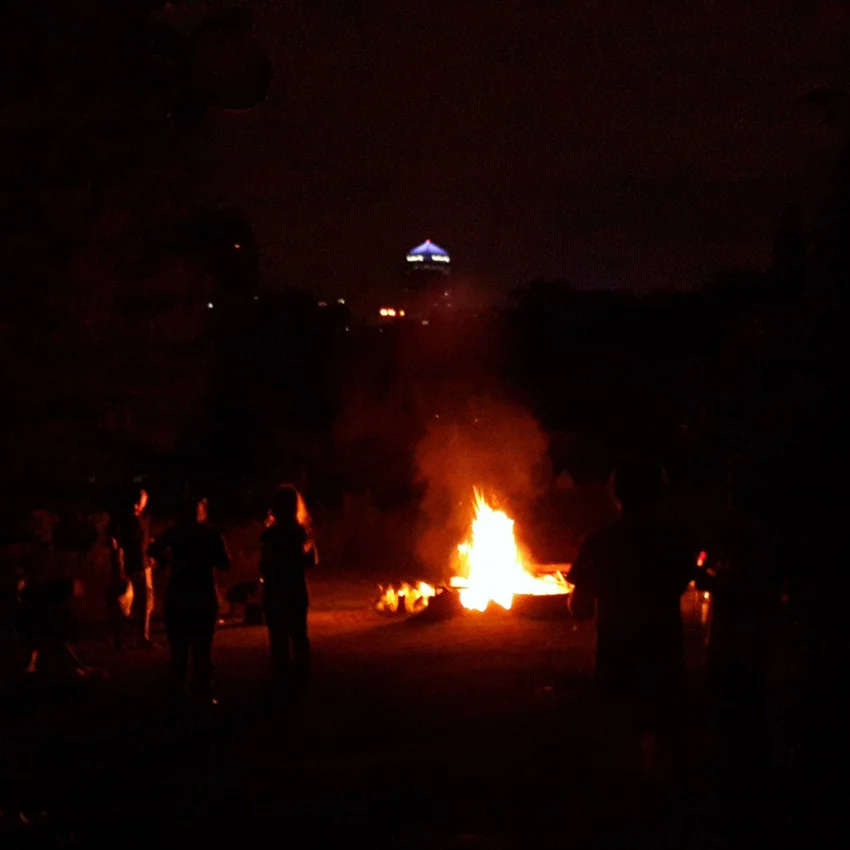 THEN we made a bonfire of wood scrap from various projects.