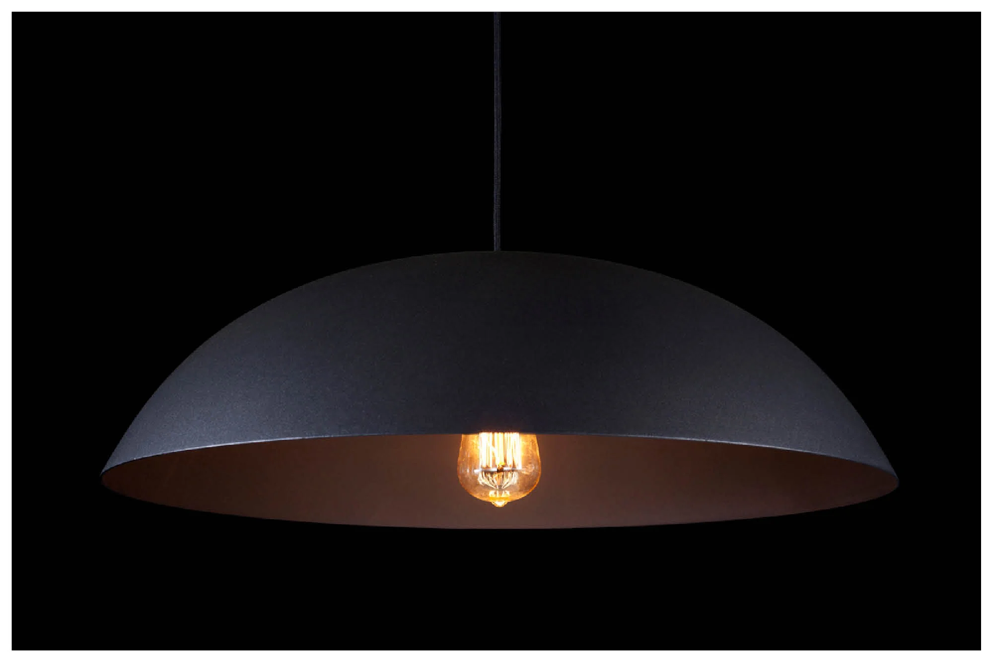 DOME lamp with Matt Dark Grey exterior / BULB: Vintage IncandescentTeardrop Squirrel Cage filament