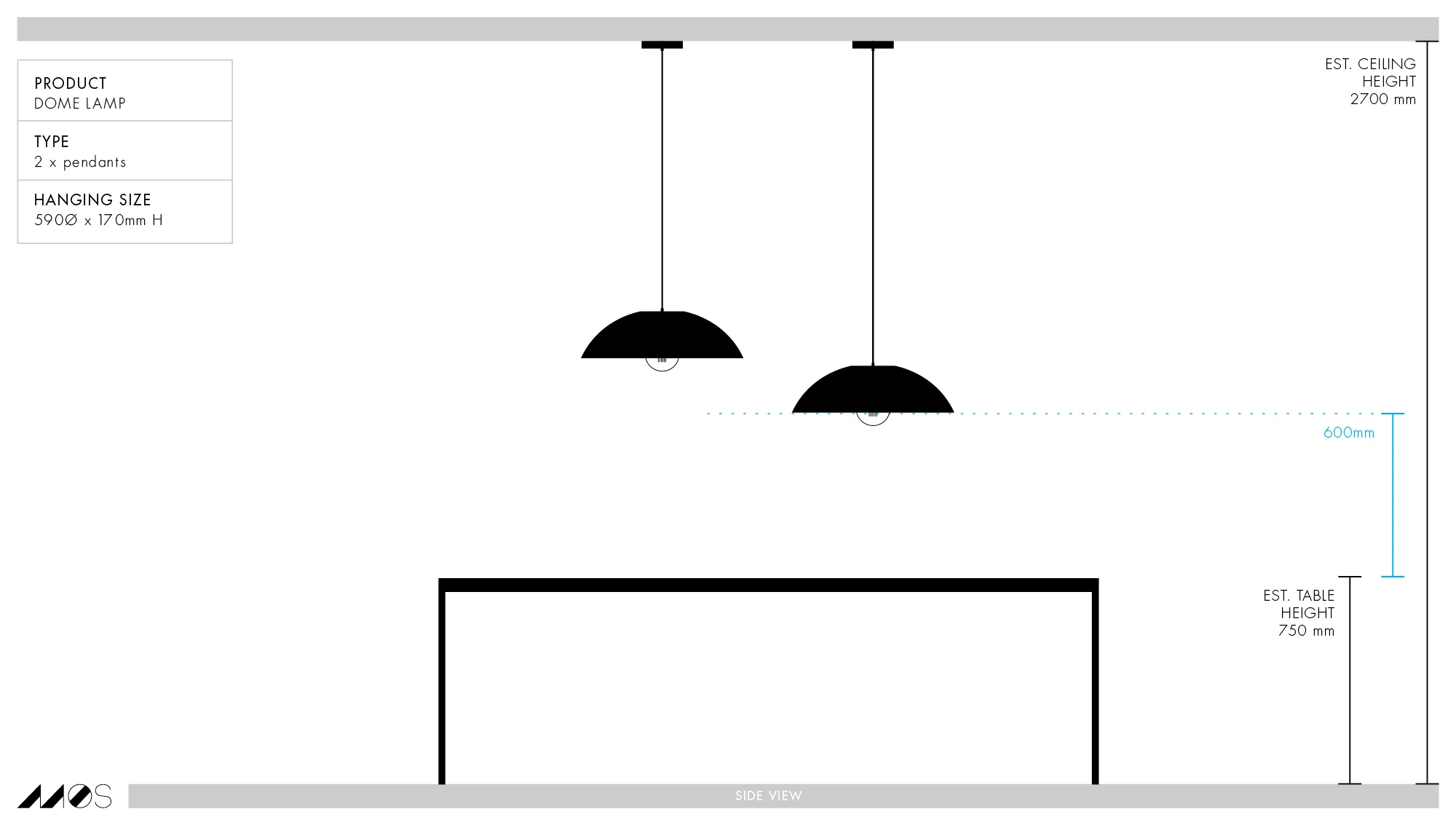 DOME 2 x hanging