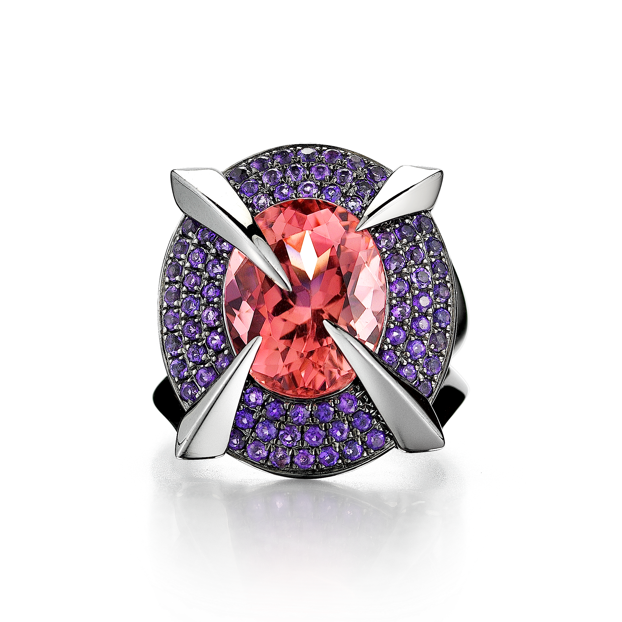 one of a kind Pink ad Purple Sapphire Ring