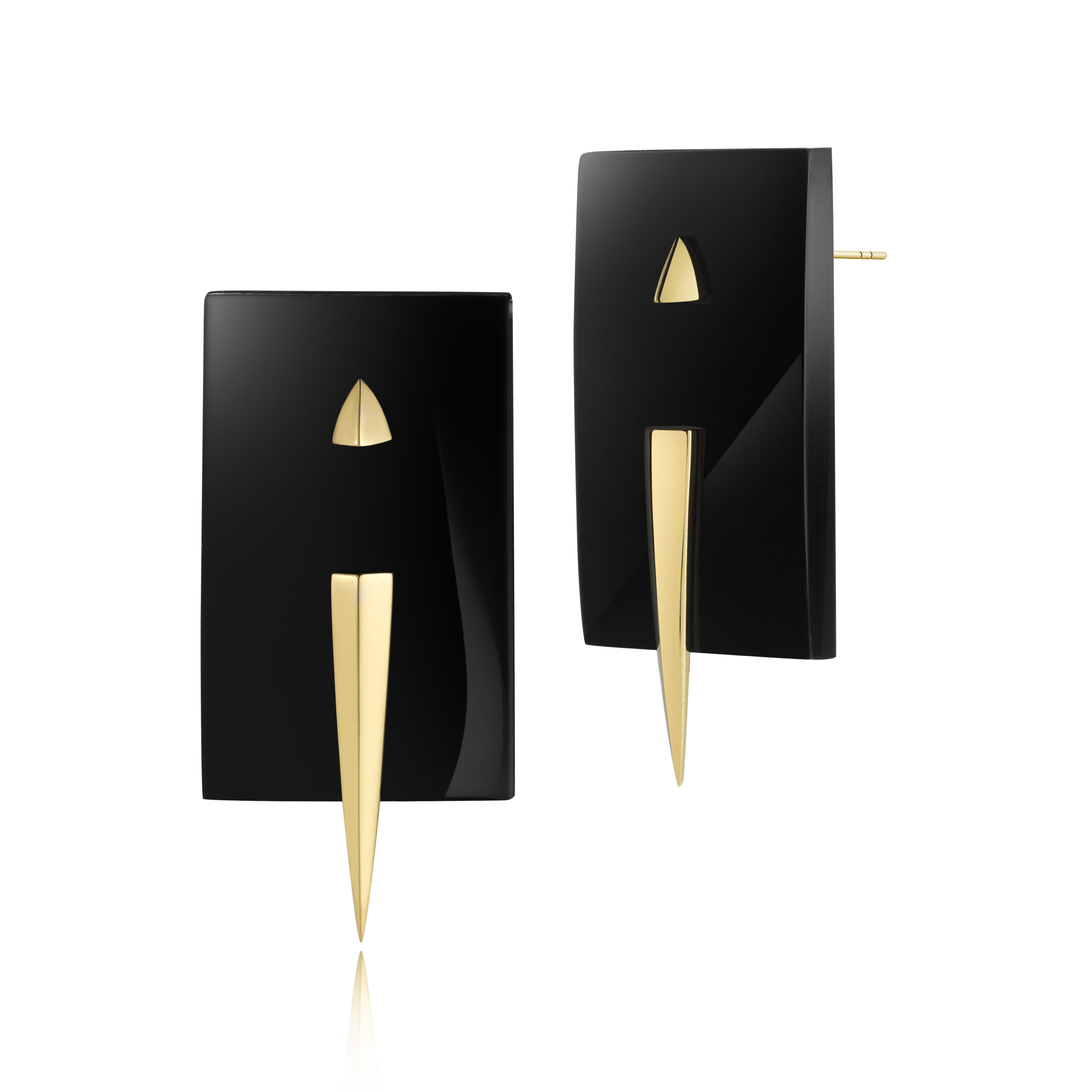 Artigli "Rettangolo Unico" in Black Onyx and Yellow Gold