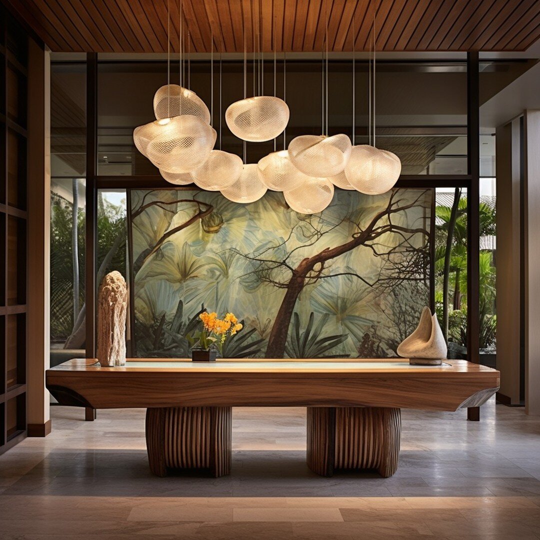 Four-Seasons-Inspired 5-Star Natural Tropical Paradise Retreat Reception / Lobby Conceptual Art

#fourseasons #tropical #paradise #retreat #hotel #inspired #modern #art #concept #conceptdesign #ai