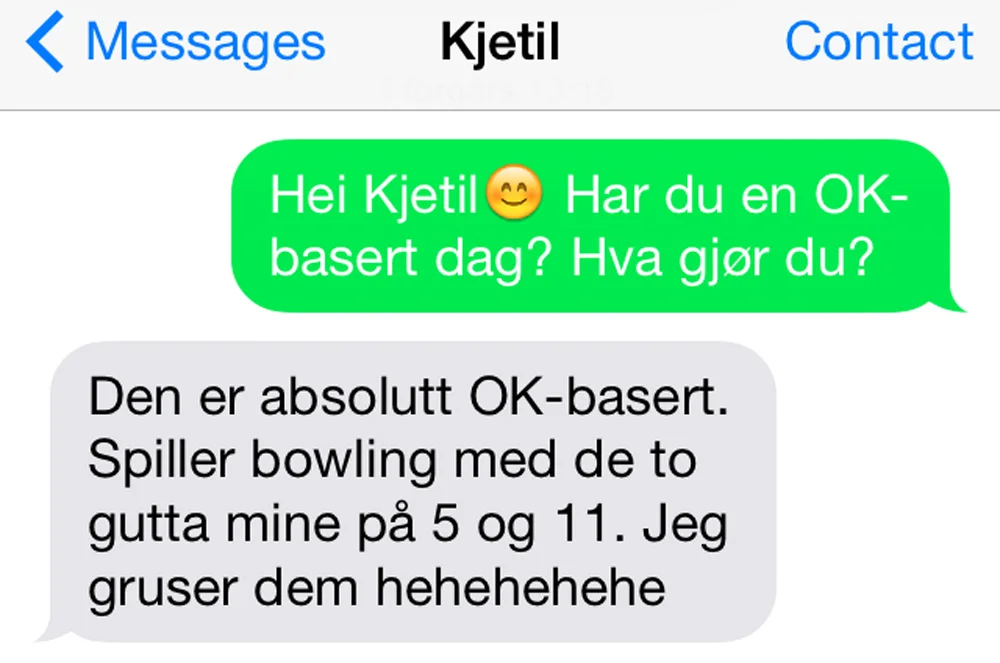 SMS med Kjetil