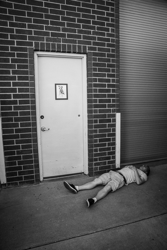 Ryan Dragon down for the count. It was very hot that day. Credit Eron Rauch.