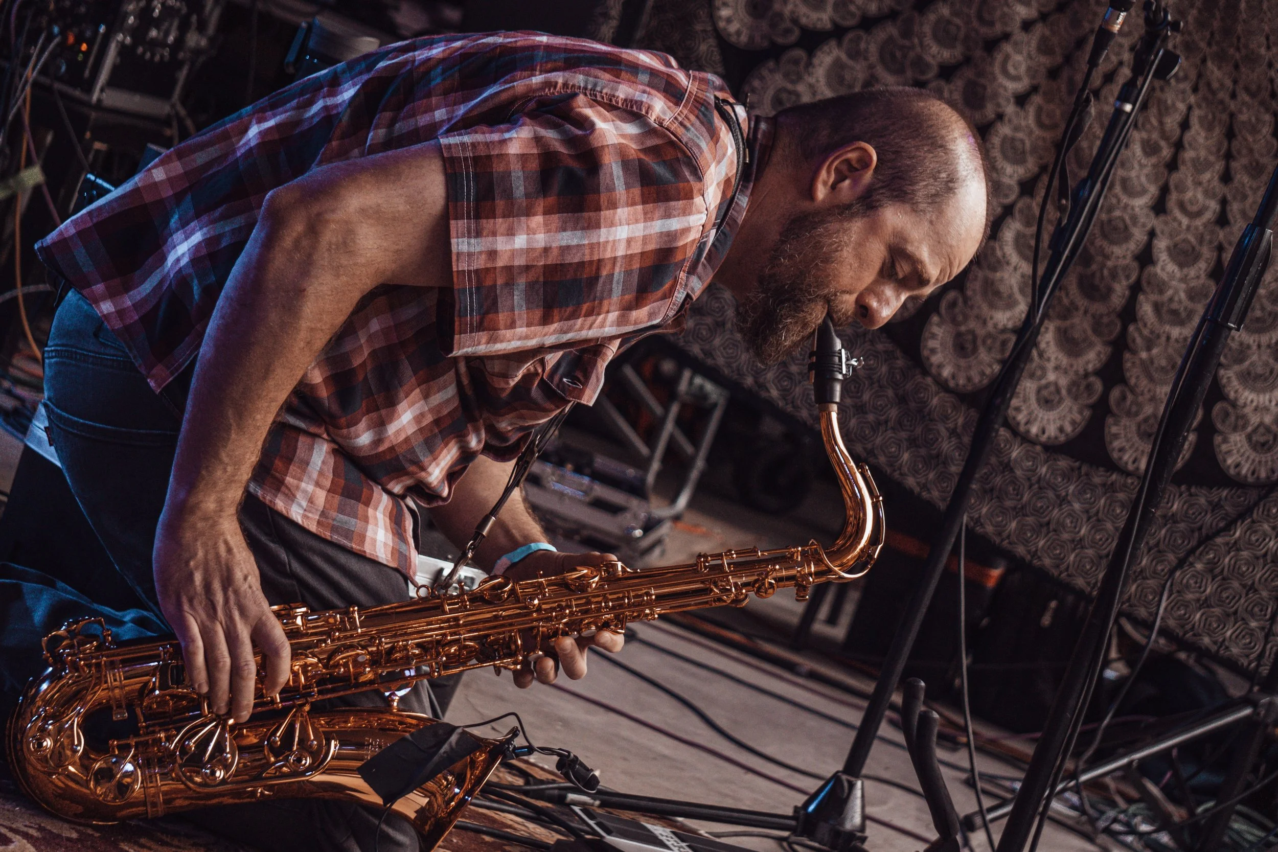 Jon Armstrong playing tenor saxophone
