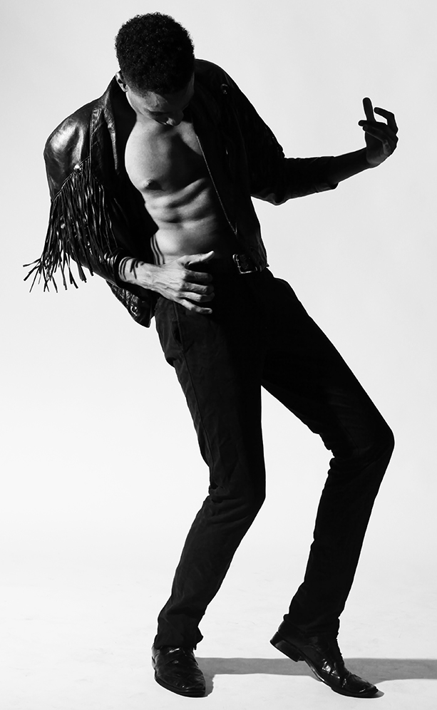 Justin for Runway en la Calle 2014. Photographed by Fabian Villa and Steven Casanova at Essentials Studio. Styling by Johnathan Acosta. Makeup by Fabian Diaz. Art Direction by Sixto Zavala