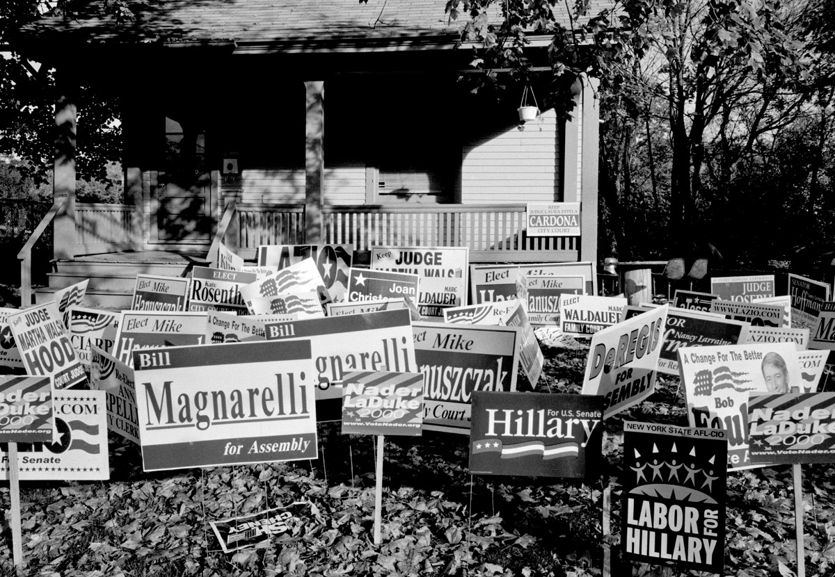 Placards on Ostrom
