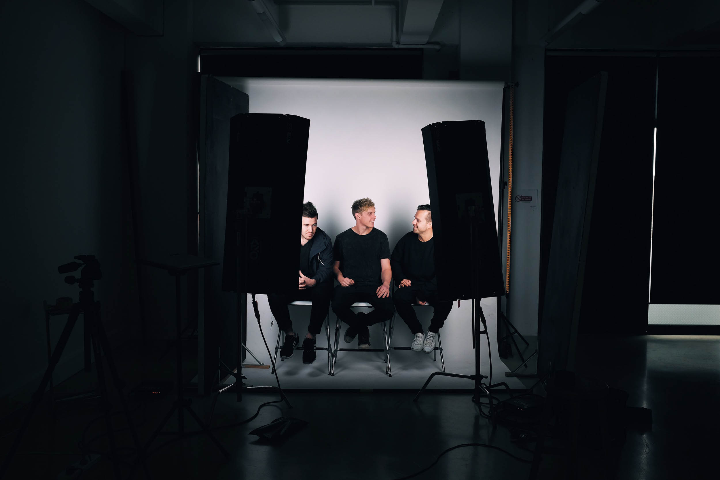 RÜFÜS DU SOL band portrait in bright studio — shot by Vancouver photographer Tom L A Jones