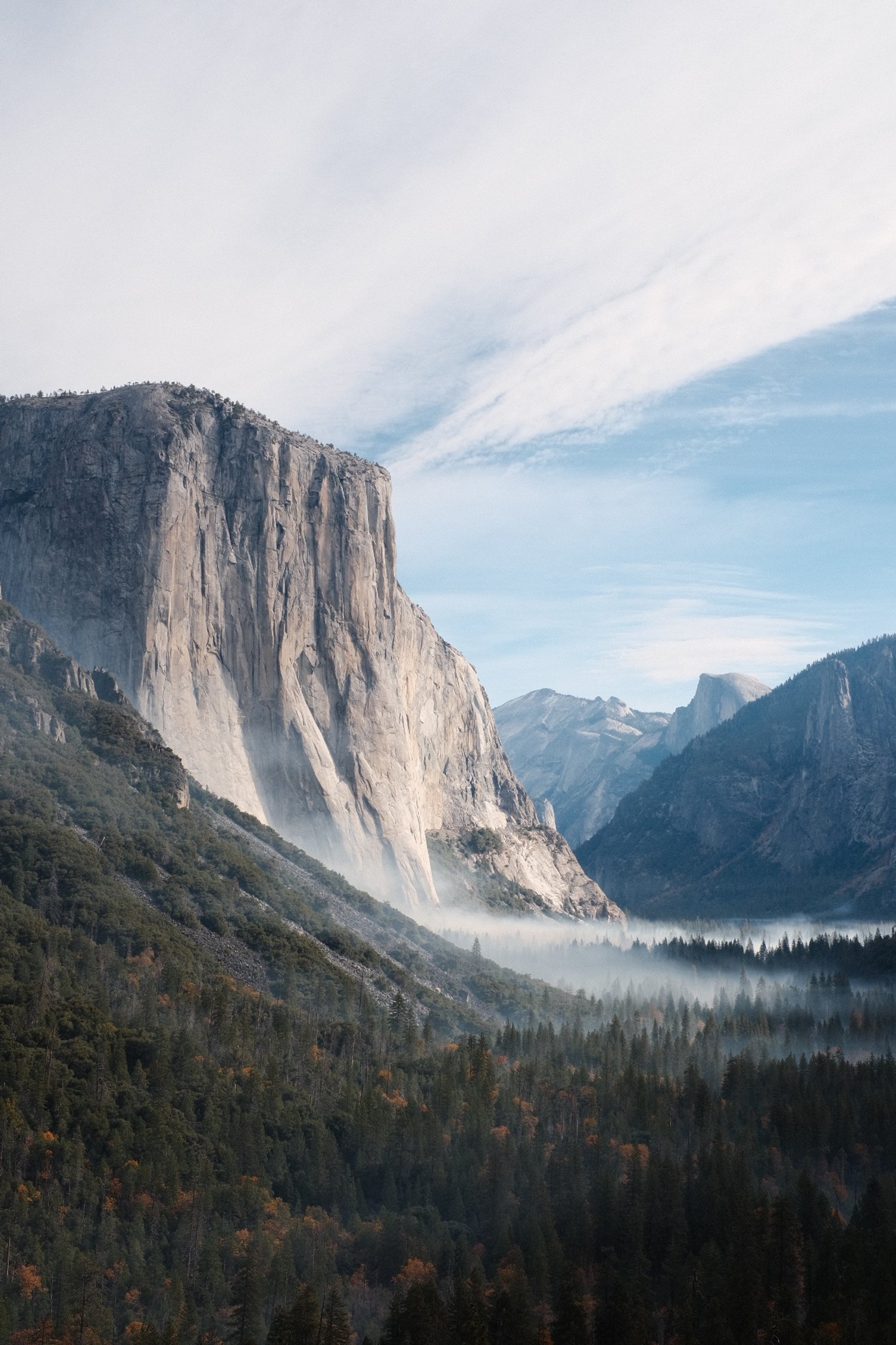 Misty Yosemite Valley at dawn — landscape image by Vancouver photographer Tom L A Jones