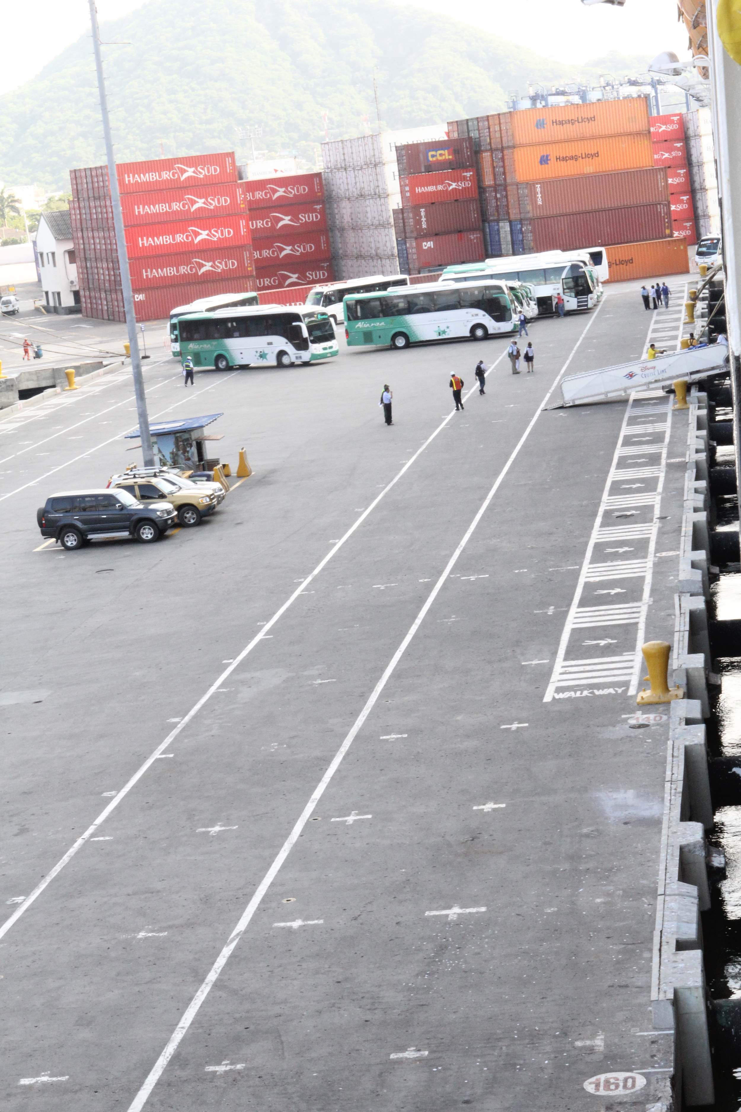 Tour busses lining up.