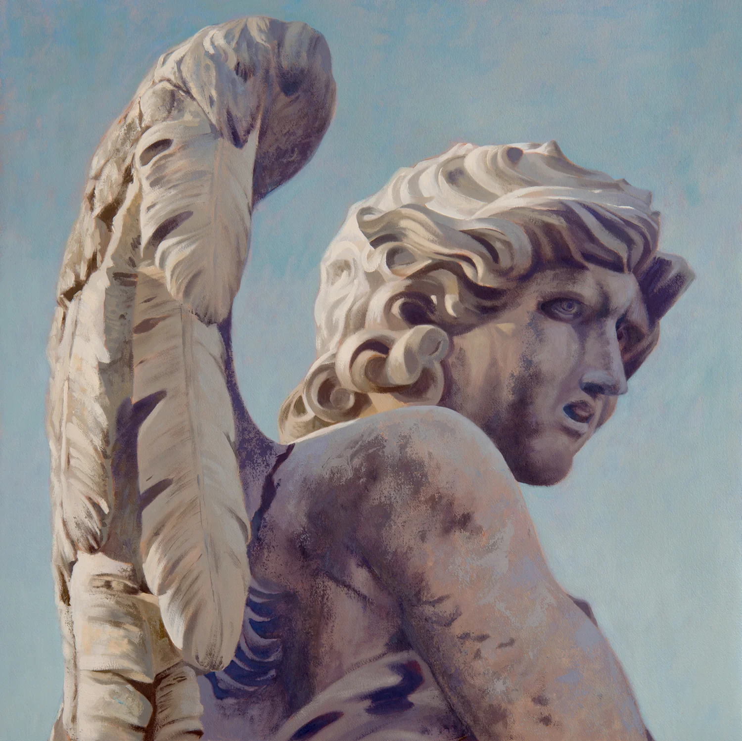 Angel (Thorns), 2014, oil on paper, 22.5" x 22.5"