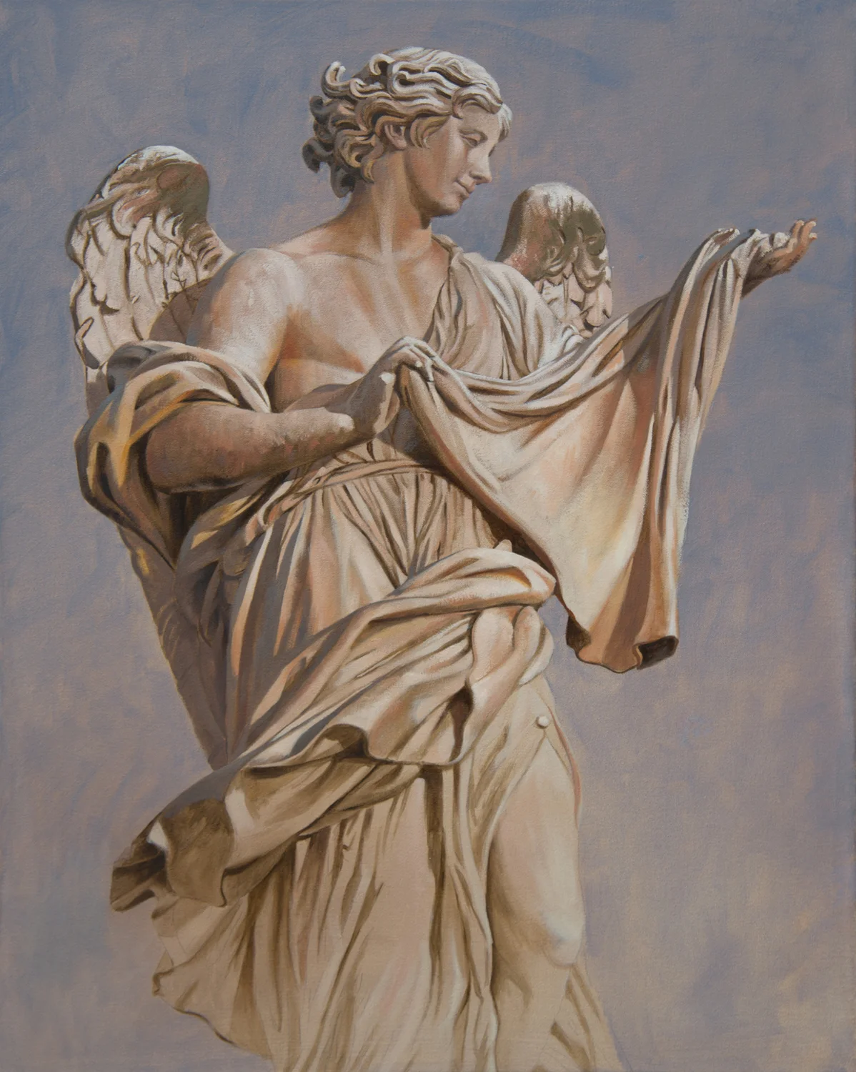 Angel (Sudarium), 2014, oil on canvas, 24" x 30"