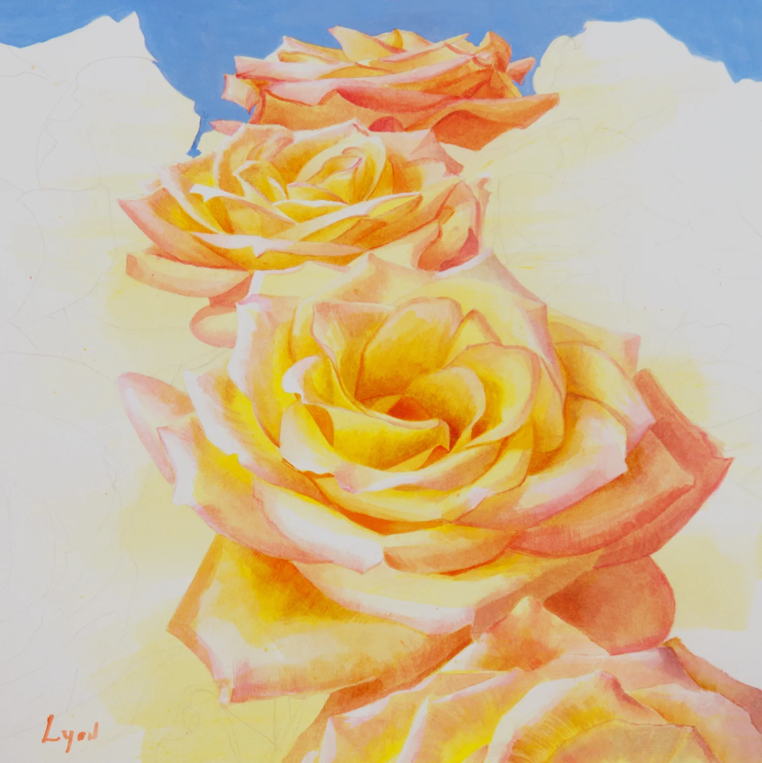 Four Roses Square | 2011 | watercolor on paper | 13 3/4" x 13 3/4"