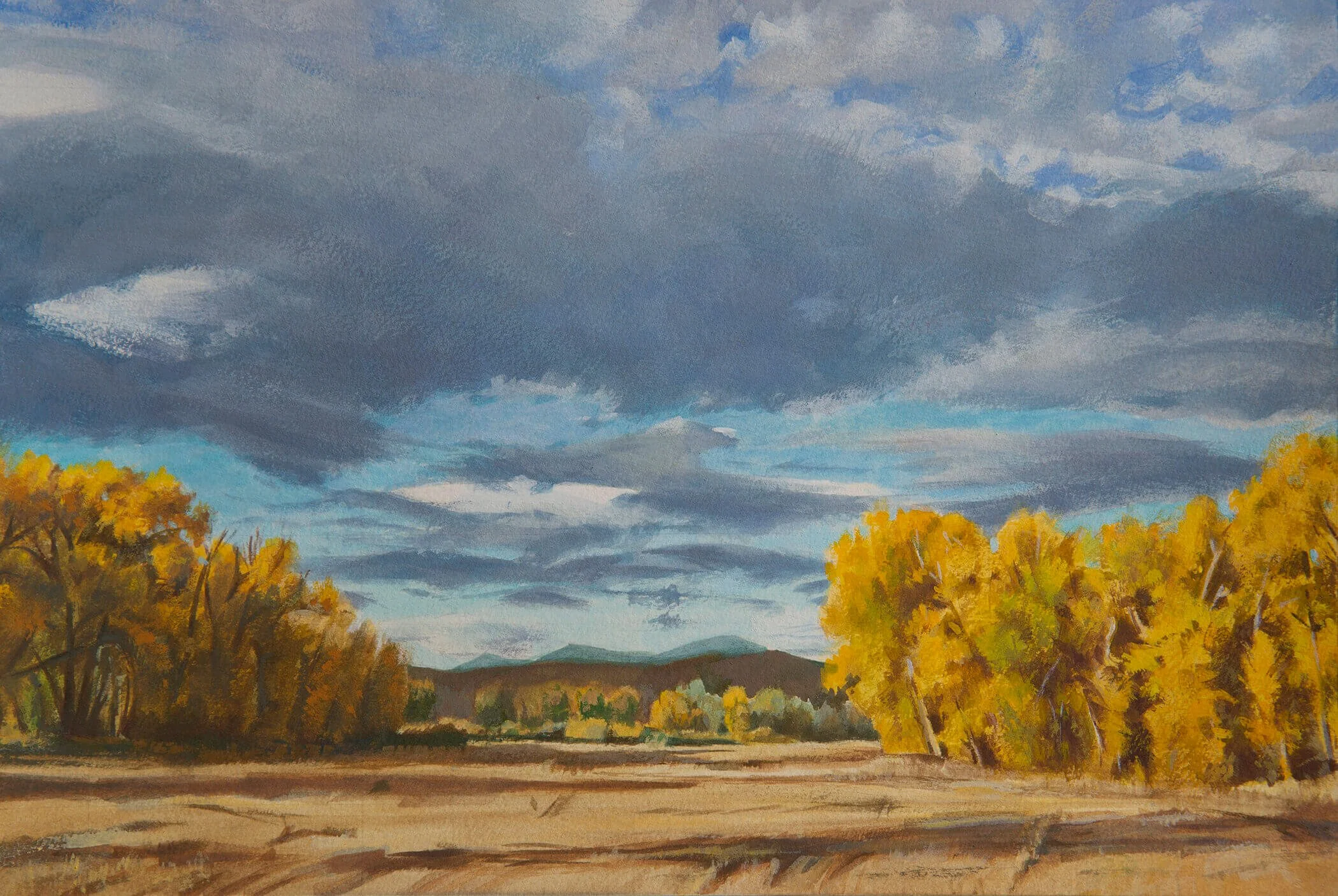 Last Light # 1, 10" x 15", acrylic gouache on paper, 2019 (Copy)