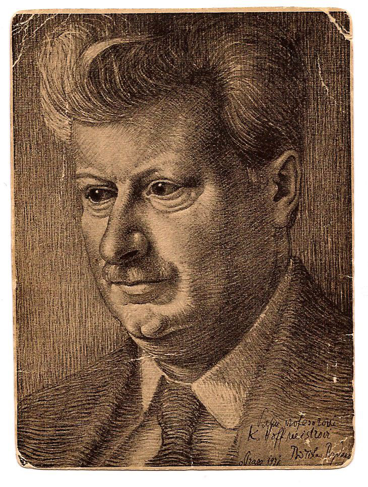 Drawing of President Karel Hoffmeister, Prague Conservatory, Czechoslovakia c. 1931 (Missing)