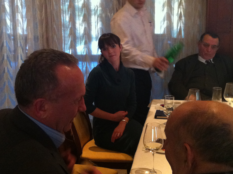 Mayor Vuković in conversation with Bosko Pauković; our lovely translator; and Ratko Raković