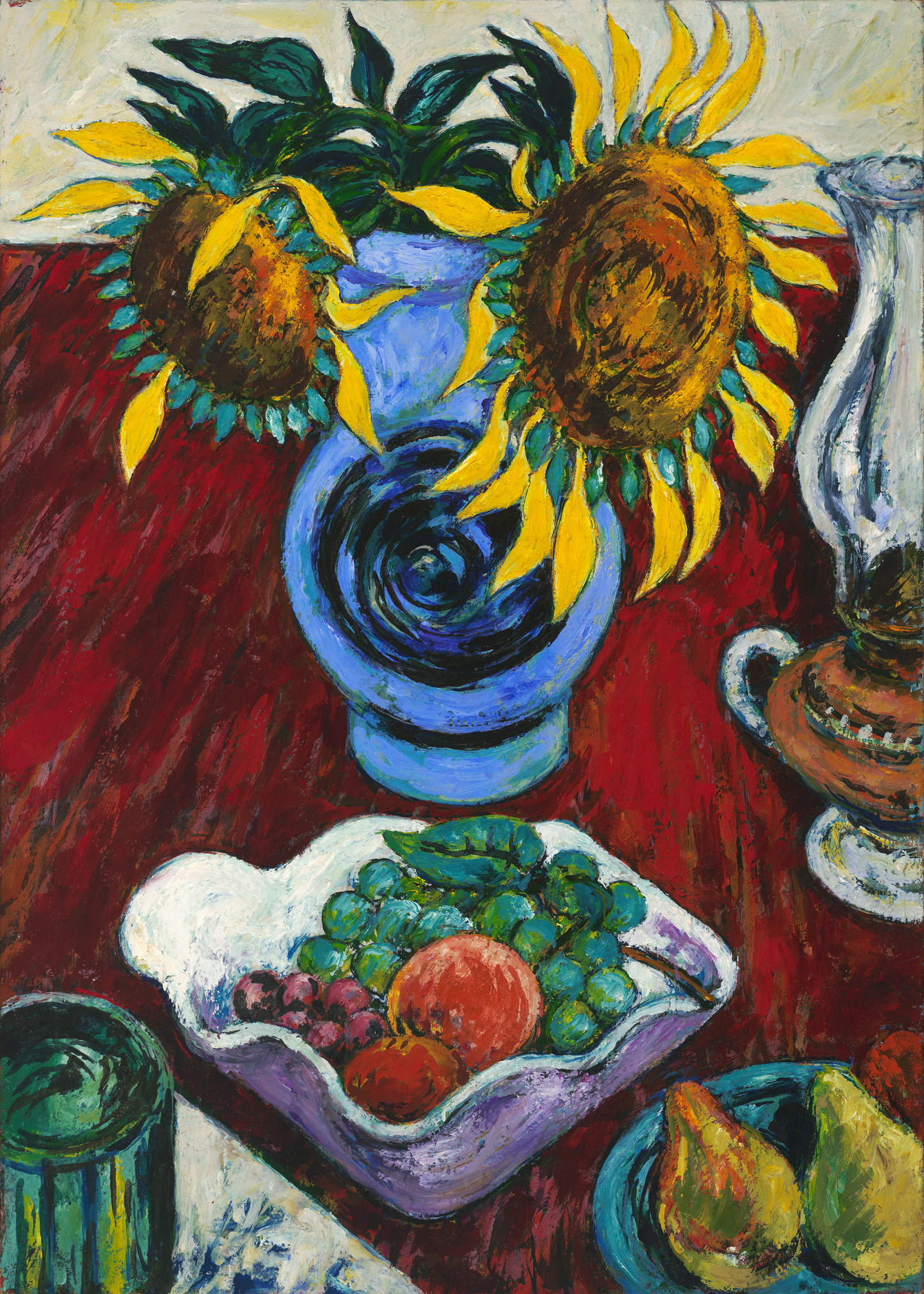 Sunflowers in Blue Vase