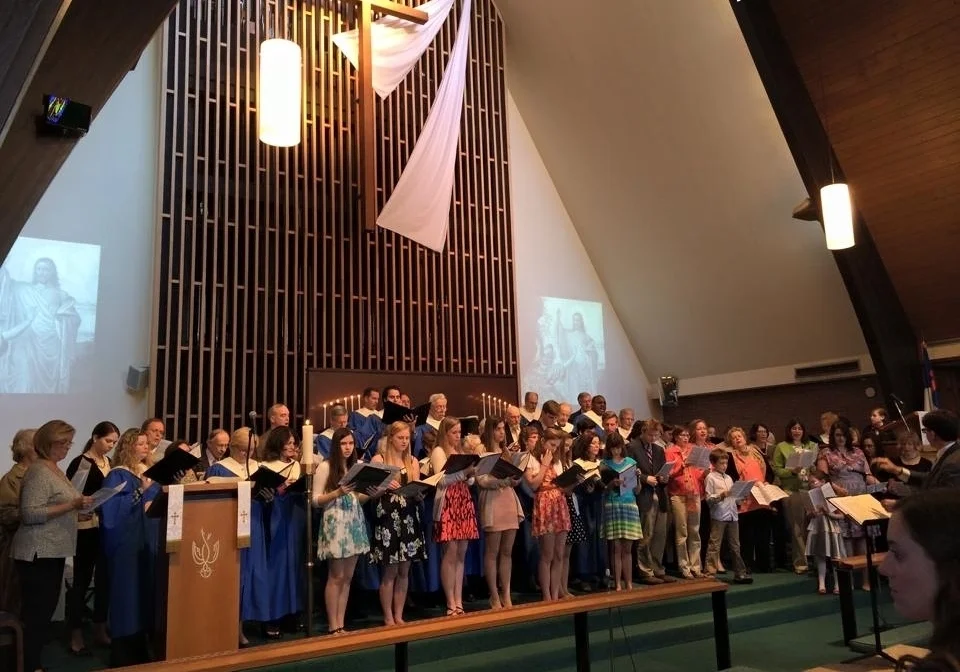 The choirs and congregation of Chatham UMC singing the Hallelujah Chorus, Easter 2015