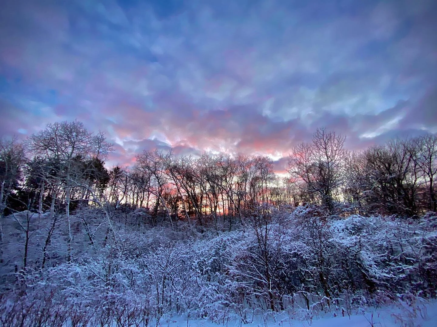 The sun sets on the first day of 2020.  Snow beneath my feet, chill air in my lungs, love in my heart and by my side. I am home.  Never a more beautiful place.