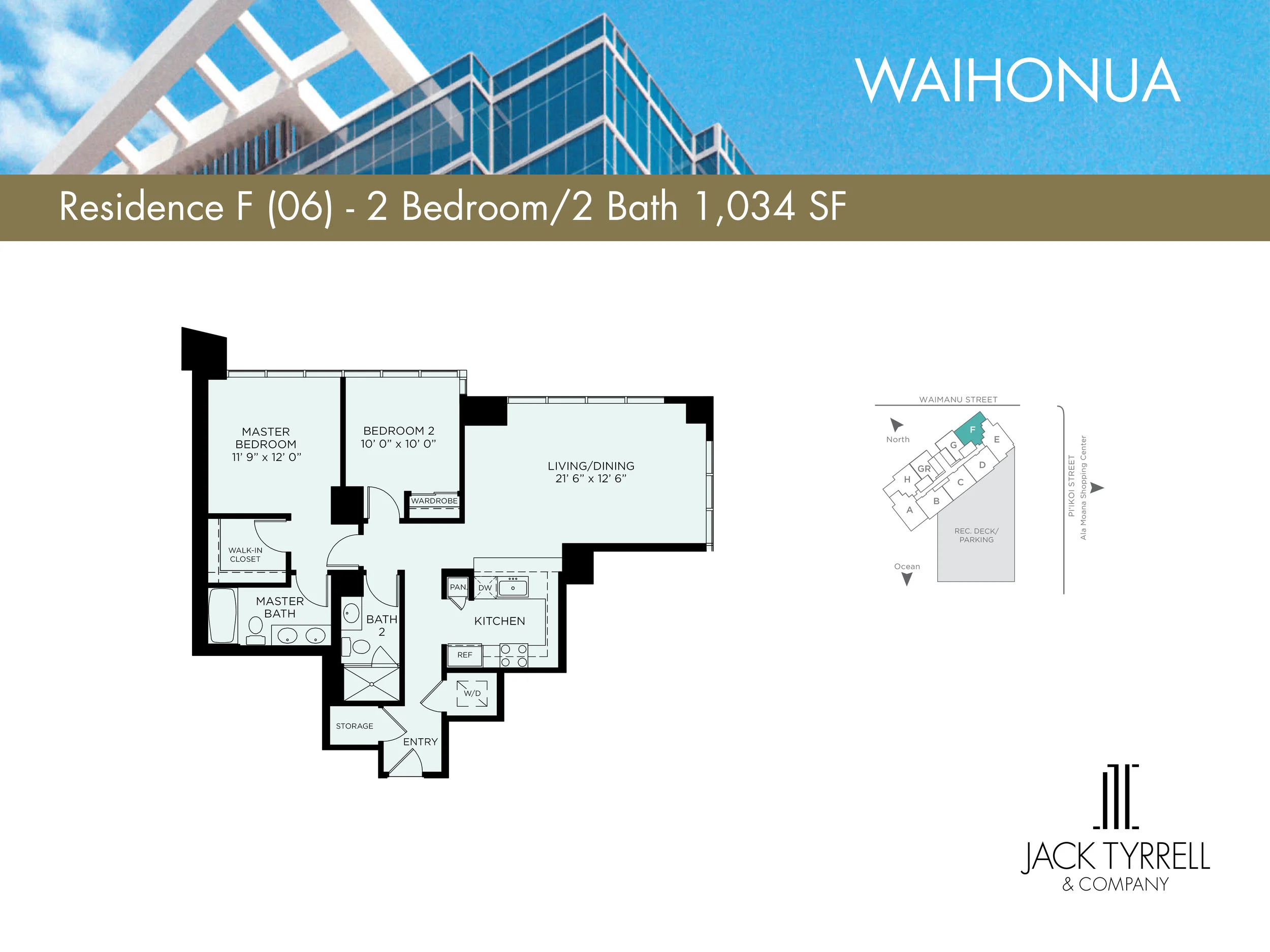 Waihonua 05 Unit (E) Floor Plan - Estimated Monthly Maintenance fee is $899.73