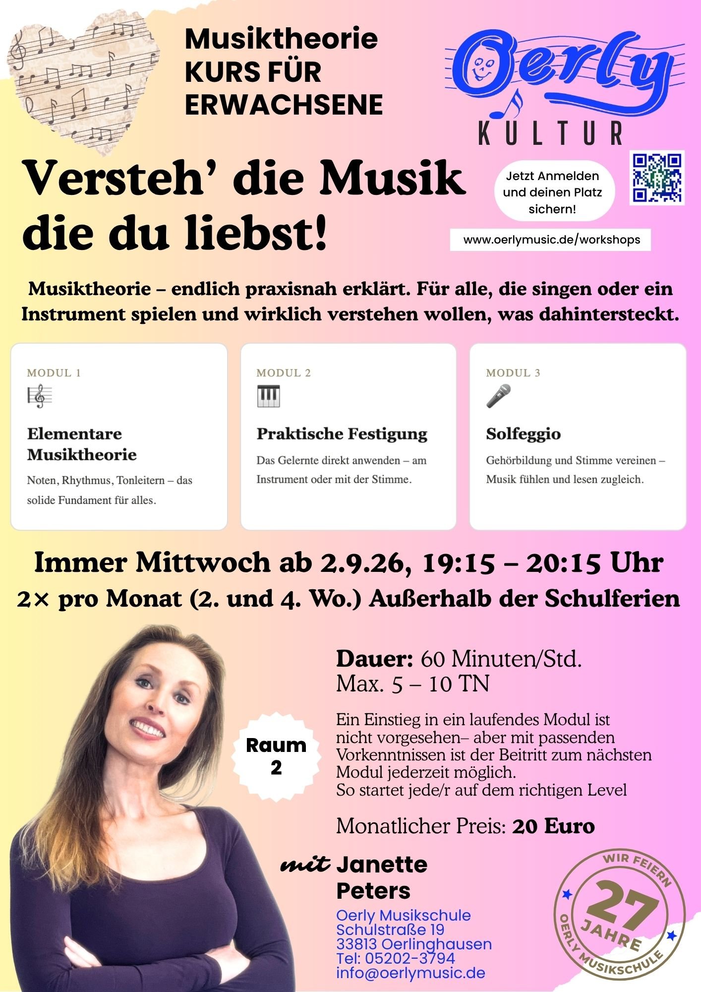 Versteh die Musik die du liebst! Musiktheorie Kurs für Erwachsene- Online Anmeldung erforderlich