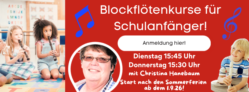 Neue Blockflötenkurse für Schulanfänger