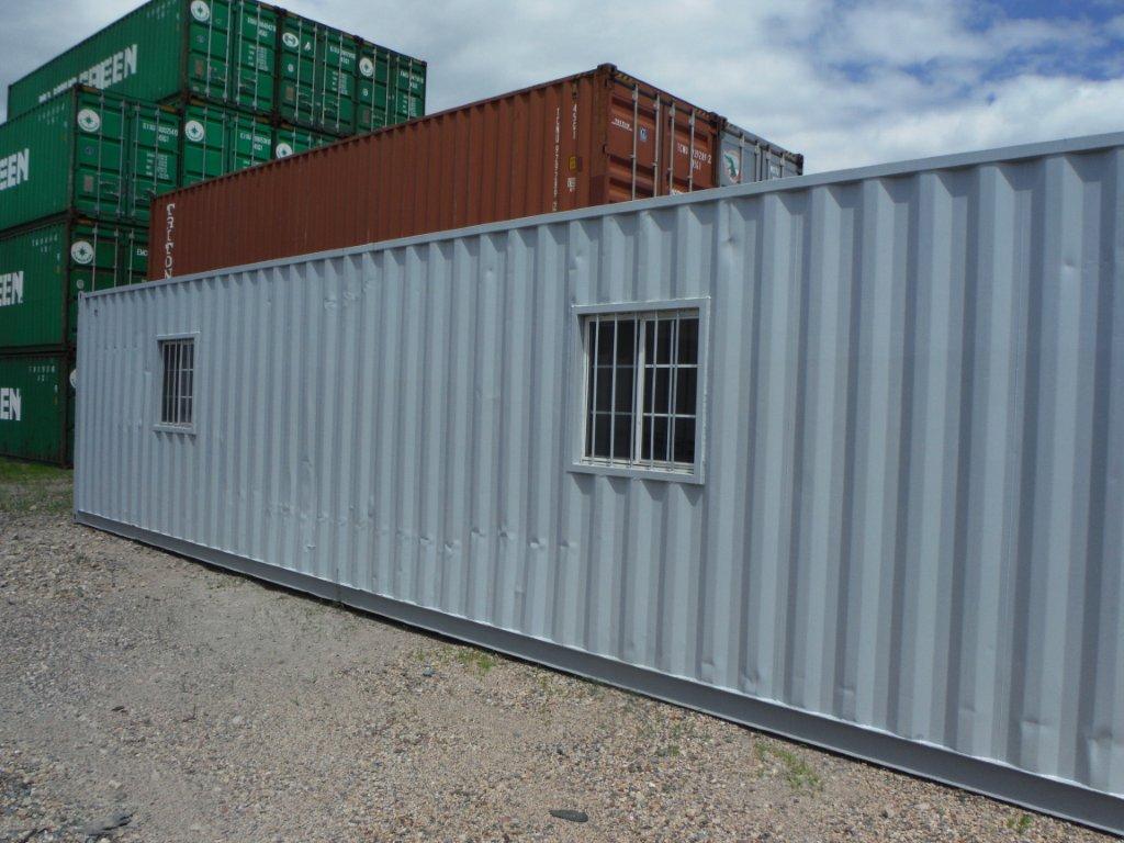 Container office with 2 windows