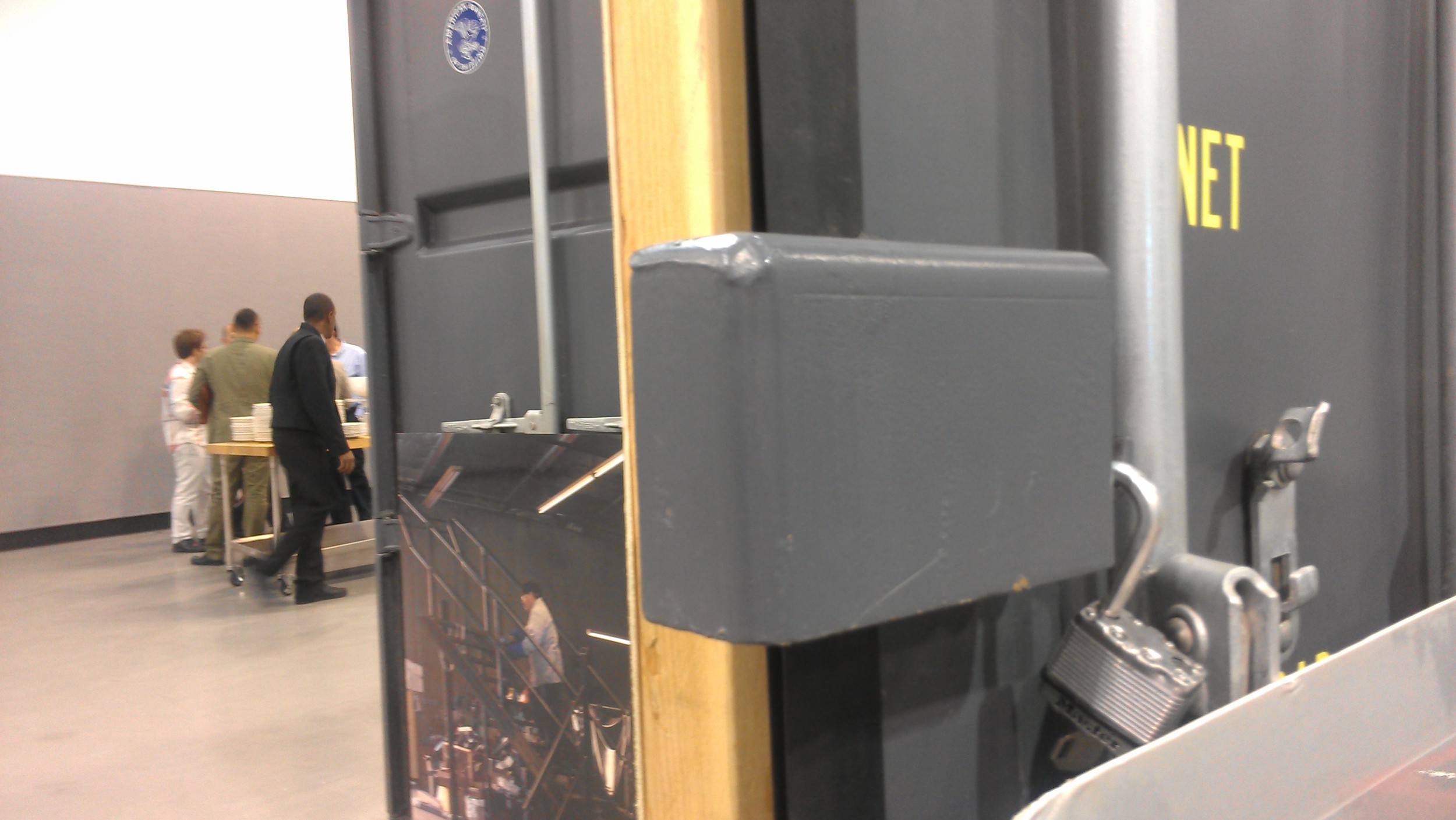 Lockbox welded to door