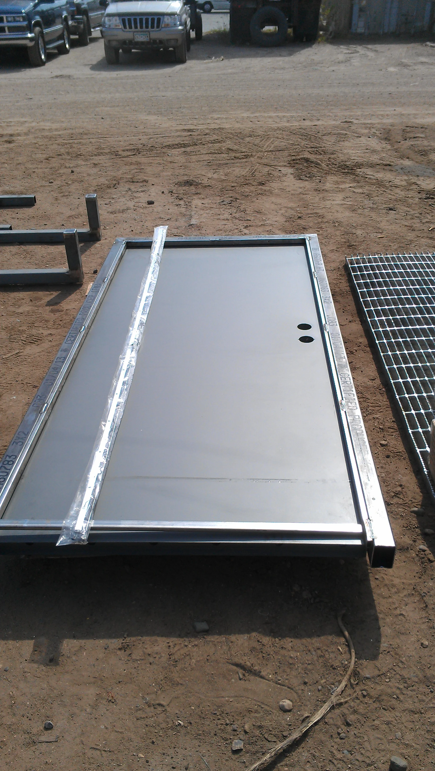 Man-door kit before installation