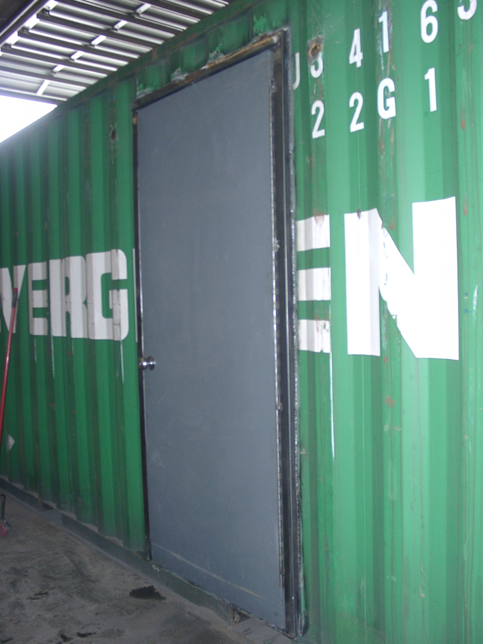 Man-door on used container