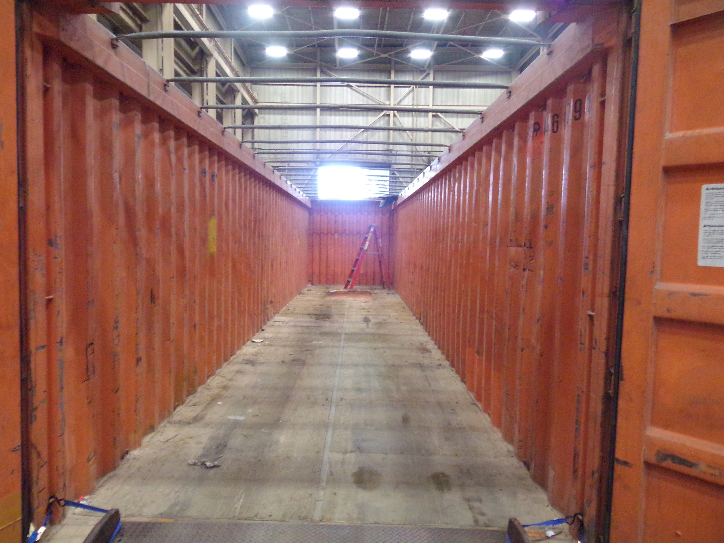 "Inside" a 40' open-top container available in Minneapolis
