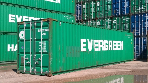 Green 40' high cube container