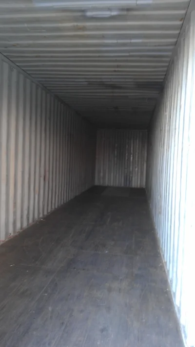 Inside 40' high cube container