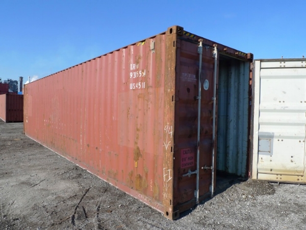 Brown 40' high cube container