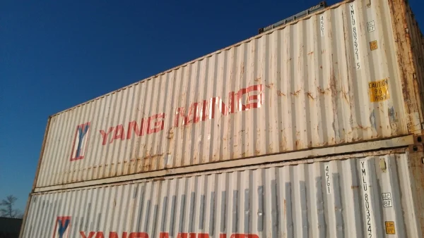 Gray 40' high cube containers