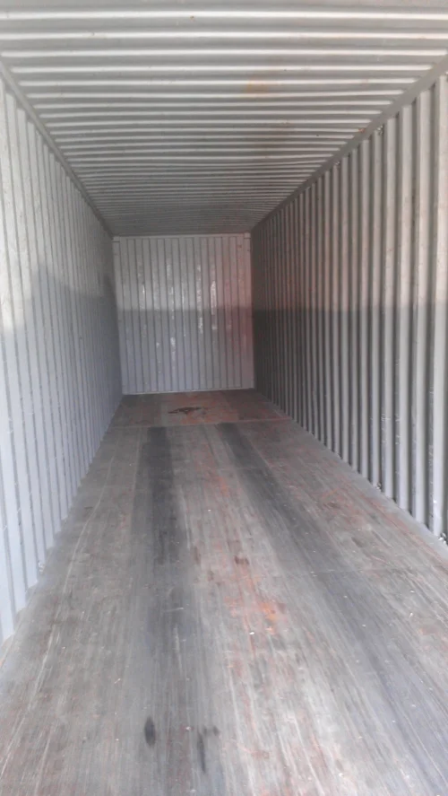 Inside 40' high cube container