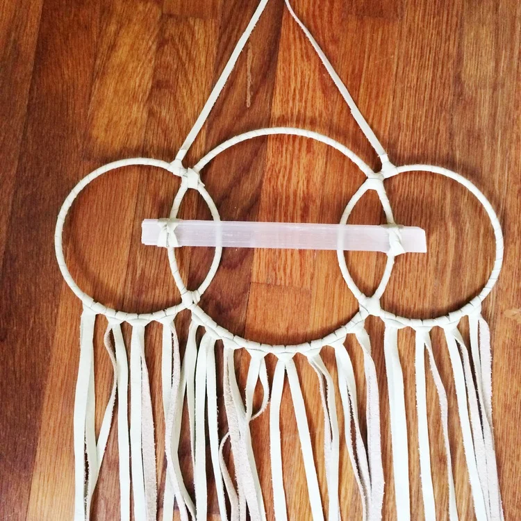 Cream Selenite Wall Hanging
