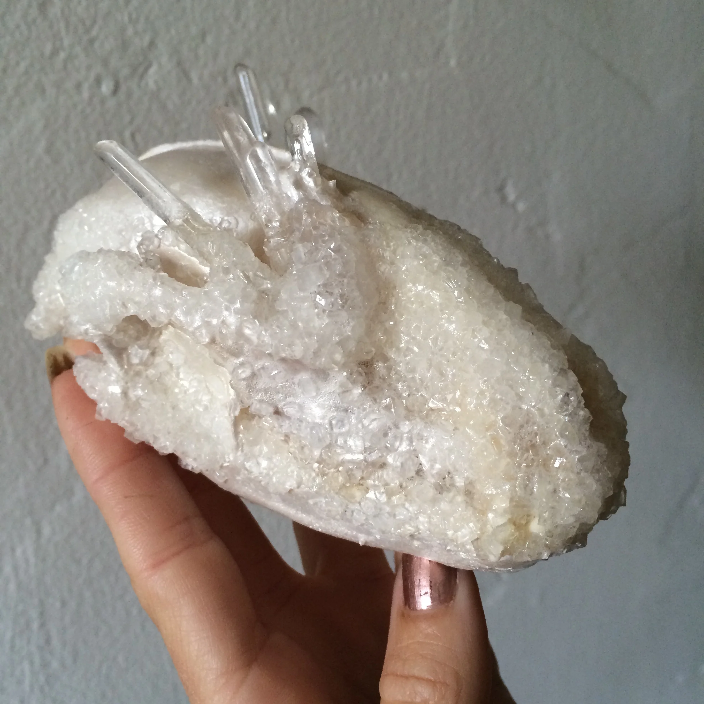 Druzy White Crystal Skull