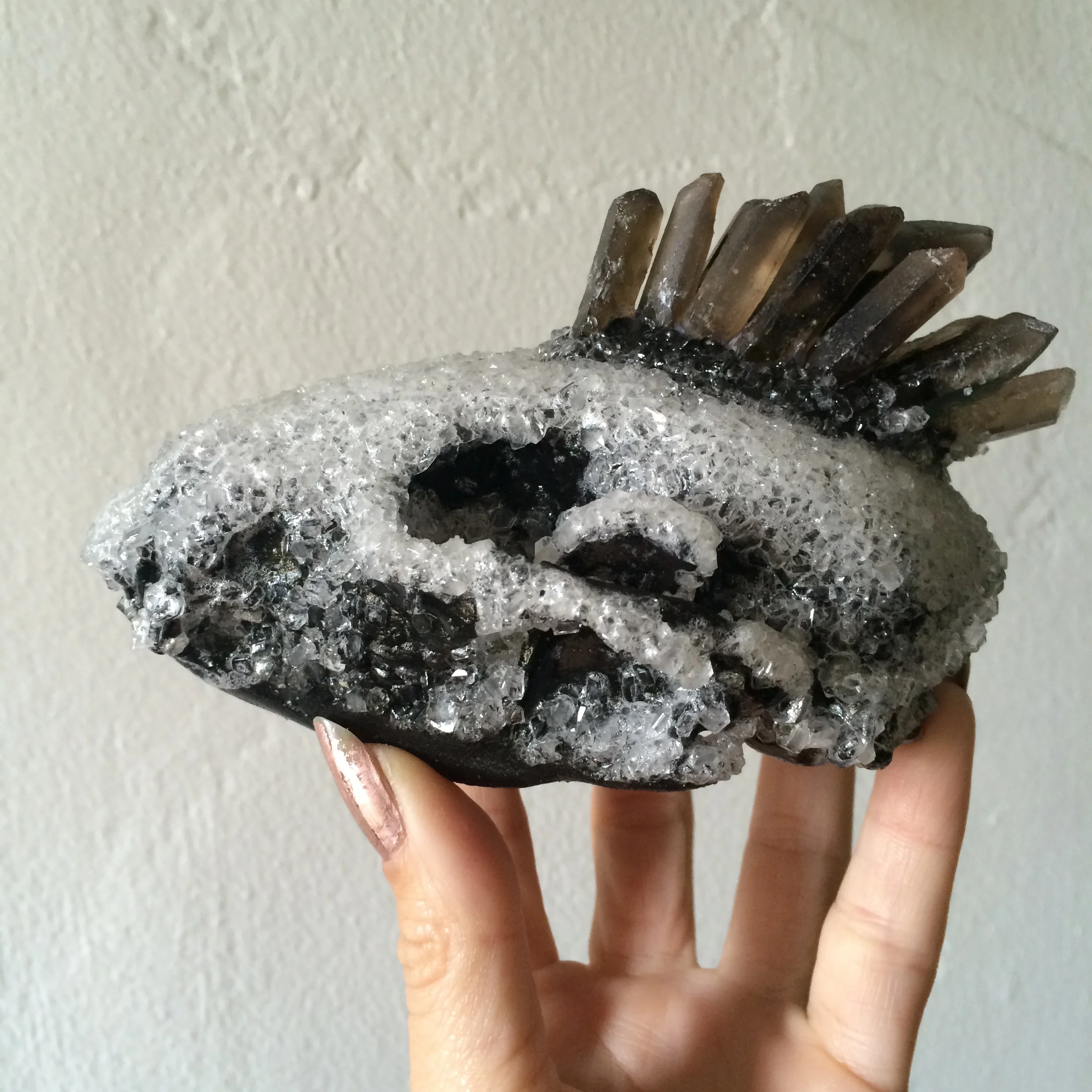 Smoky Mohawk Crystal Skull