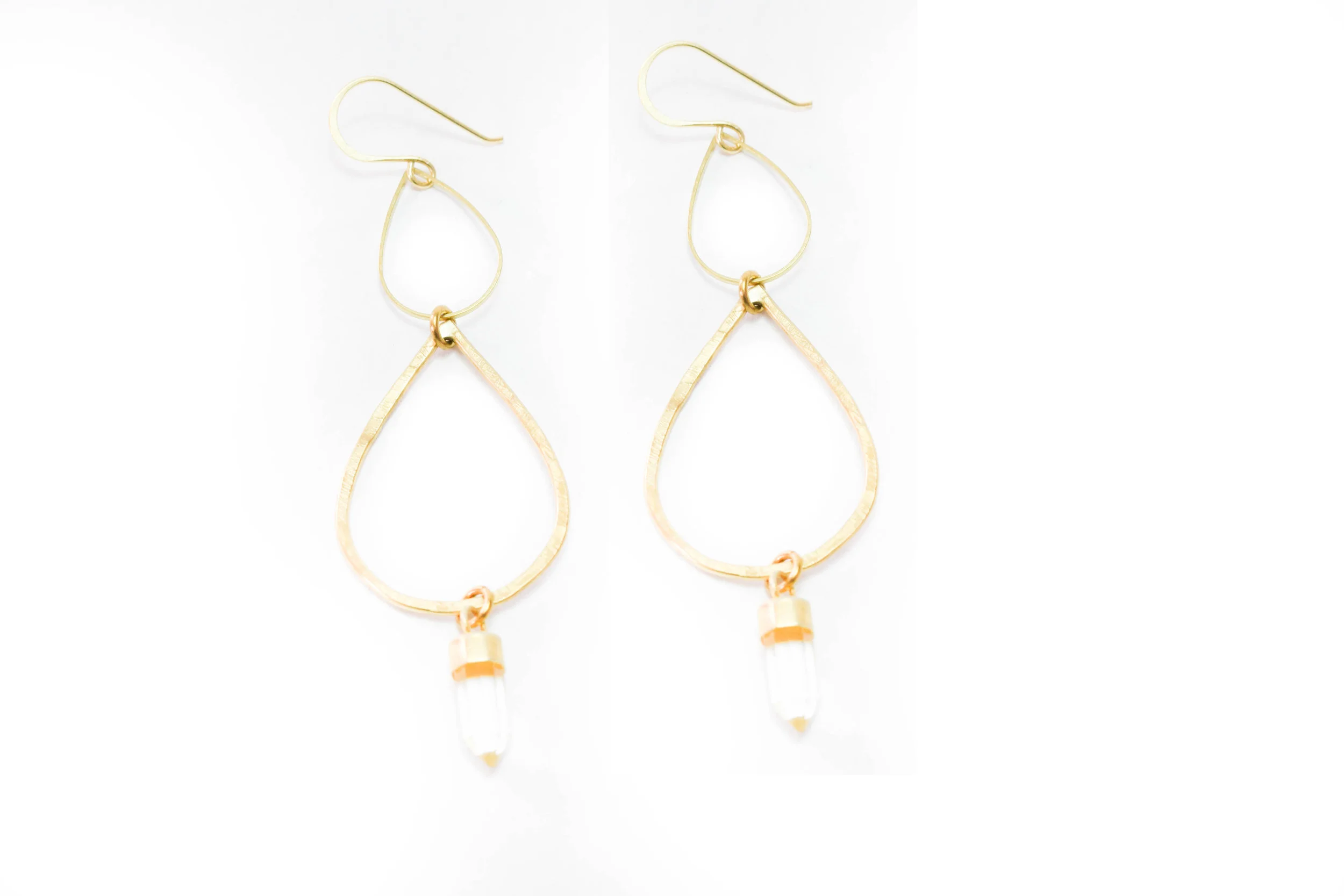 Quartz Lotus Drop Earrings