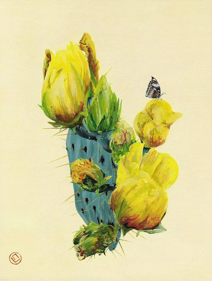 prickly pear and butterfly (12x18)