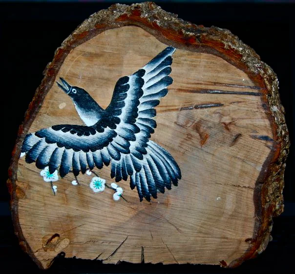 crow on wood (5x5)